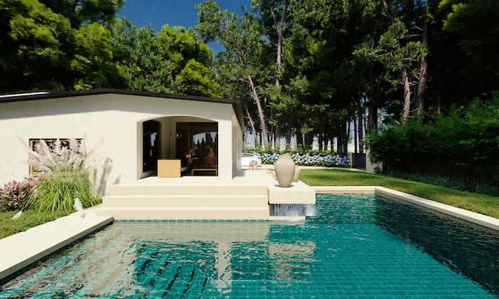 Diseño orgánico que ofrece relajación sensorial y conexión con la naturaleza